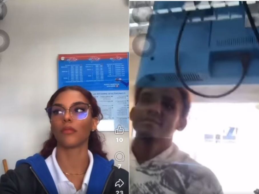 El incidente fue grabado por la empleada de la lotería mientras hacia un live.