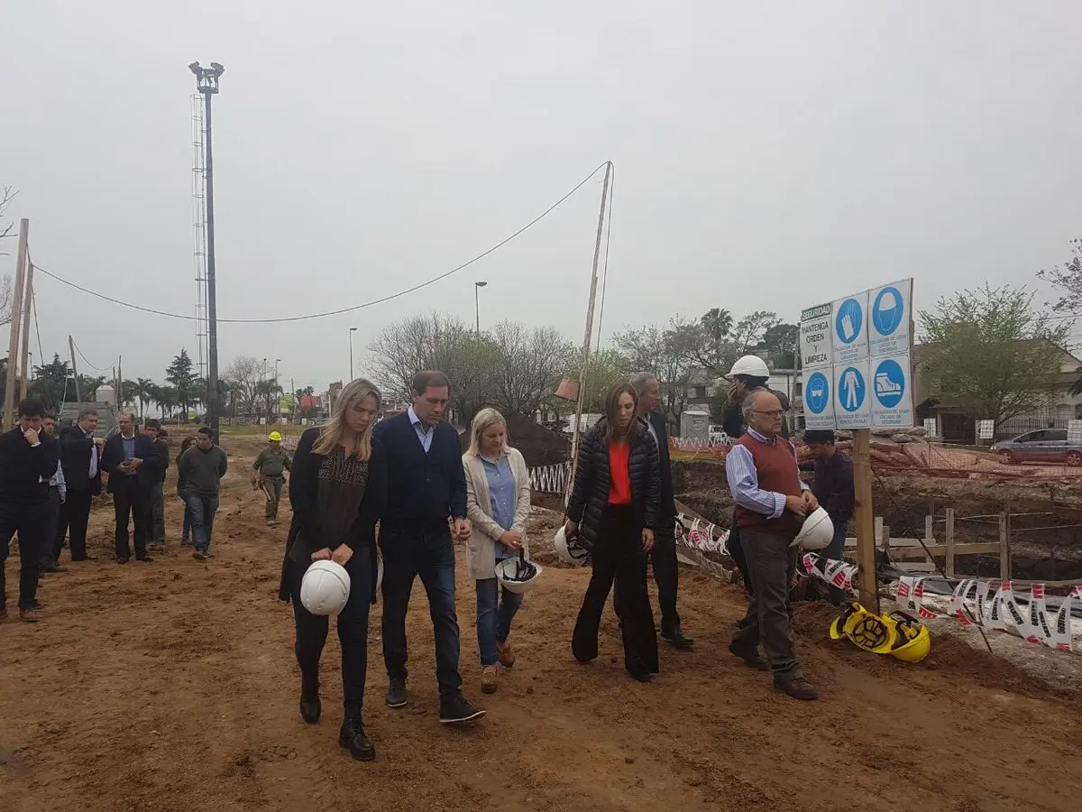 La Plata: María Eugenia Vidal recorrió la obra hidráulica de Avenida 31