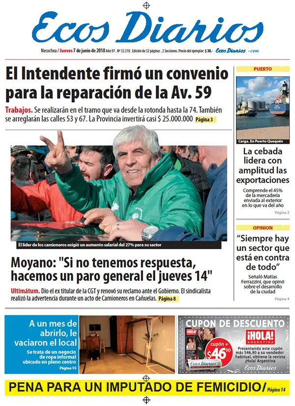 Tapa del 7 de junio de 2018