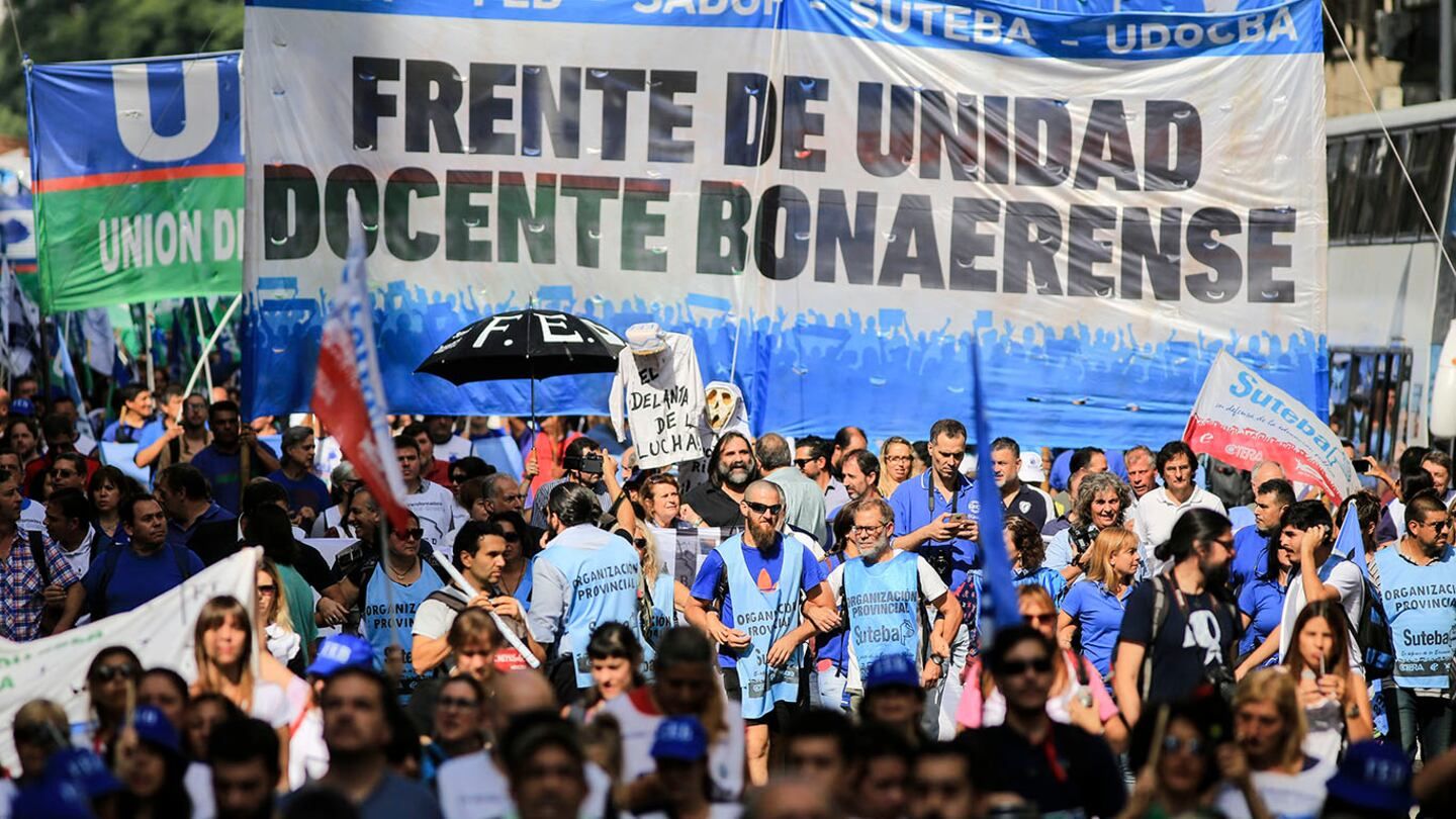 Paro docente nacional: CTERA moviliza al Congreso y los gremios bonaerenses adhieren al reclamo