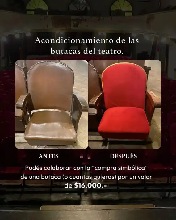 La Sociedad Italia realiza una campaña para retapizar las butacas del teatro