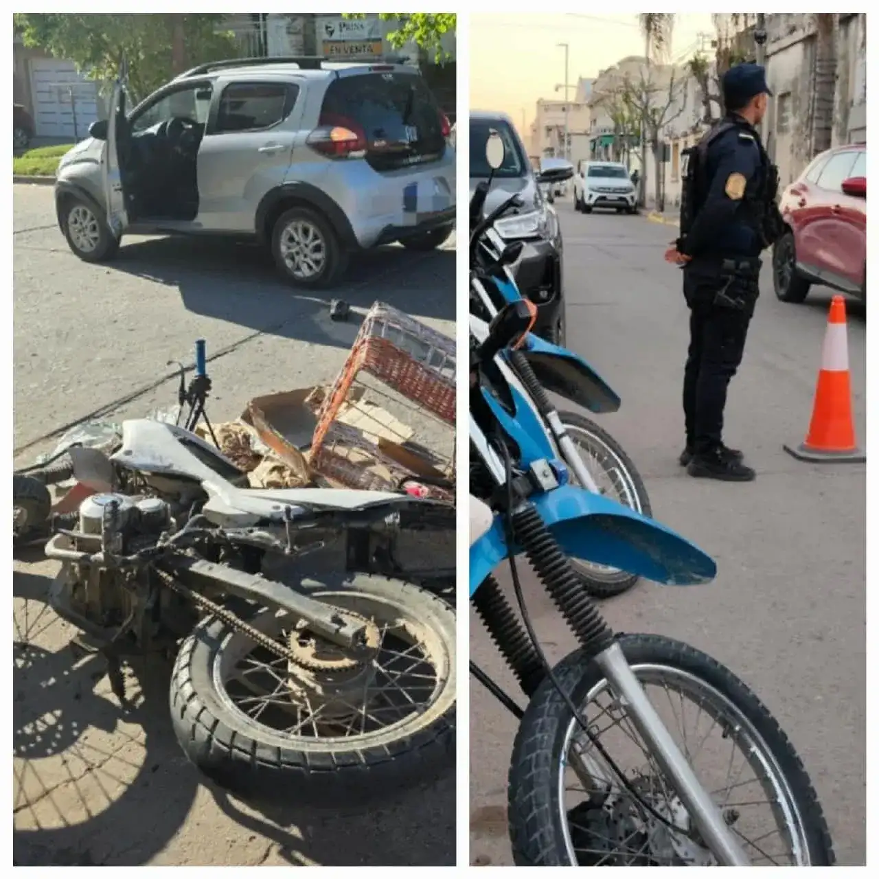 Accidente en Dasso y Colón: un motociclista resultó lesionado