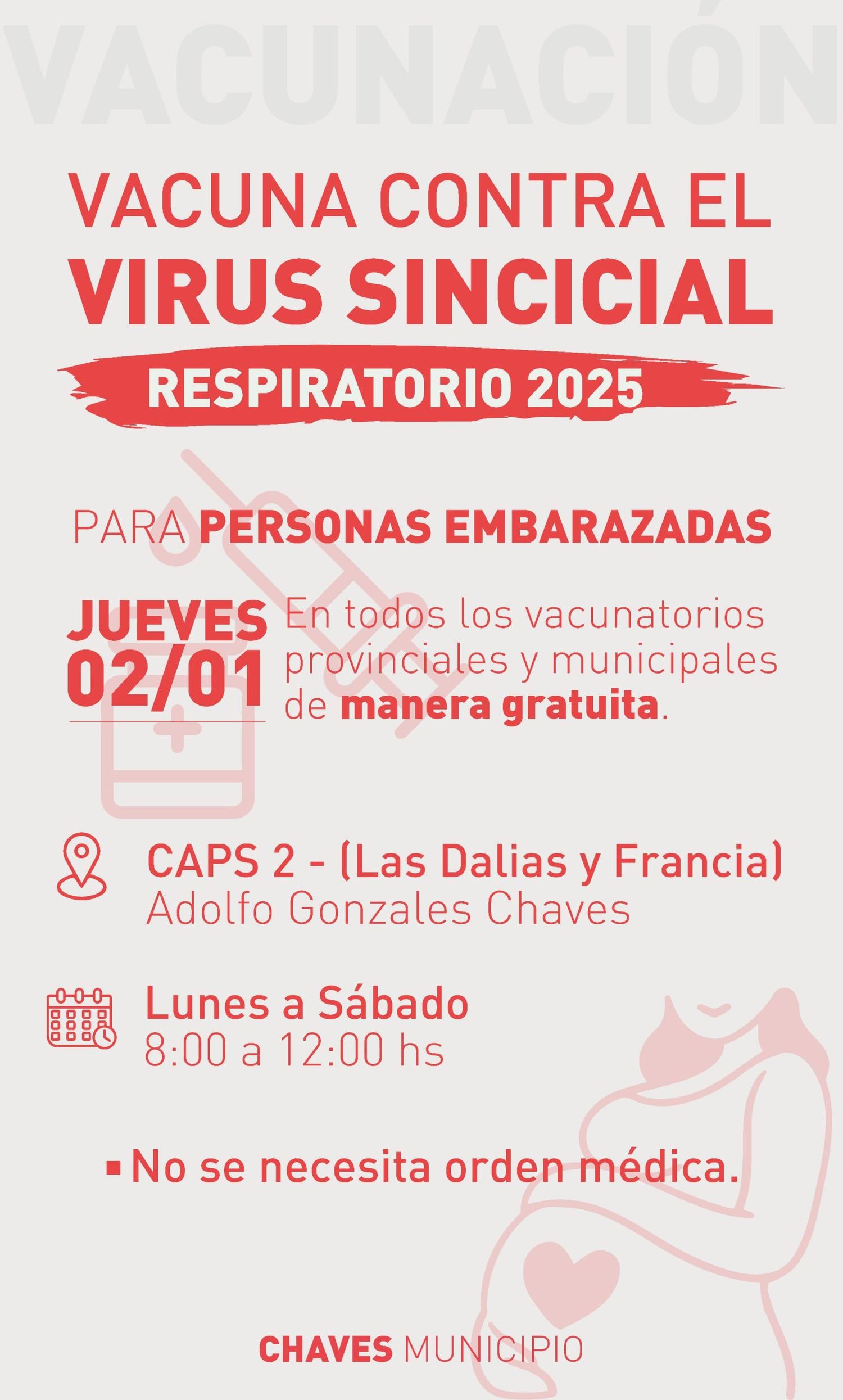 Comienza la vacunación contra el Virus Sincicial Respiratorio en Gonzales Chaves