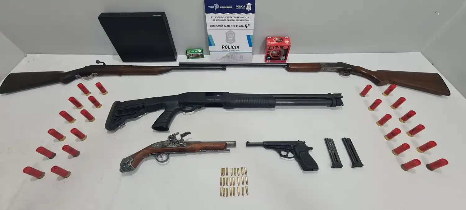 Armas secuestradas en Rawson al 4300.