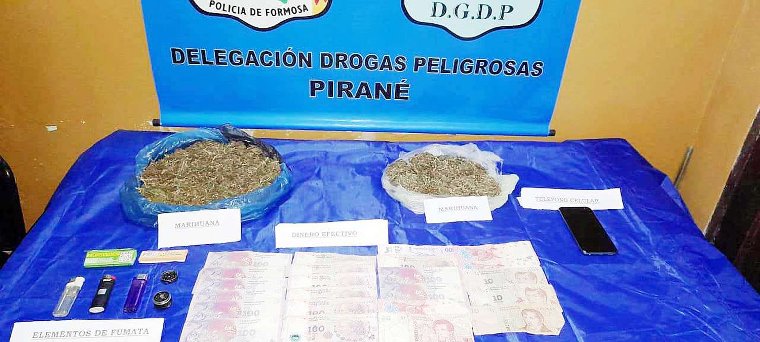 Desarticulan distribución de drogas y detienen 
a pareja con marihuana adosada al cuerpo