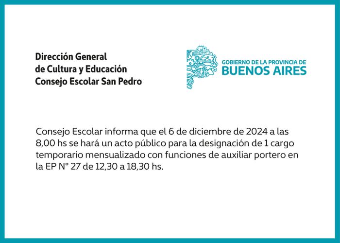 Consejo Escolar - Designación de cargo