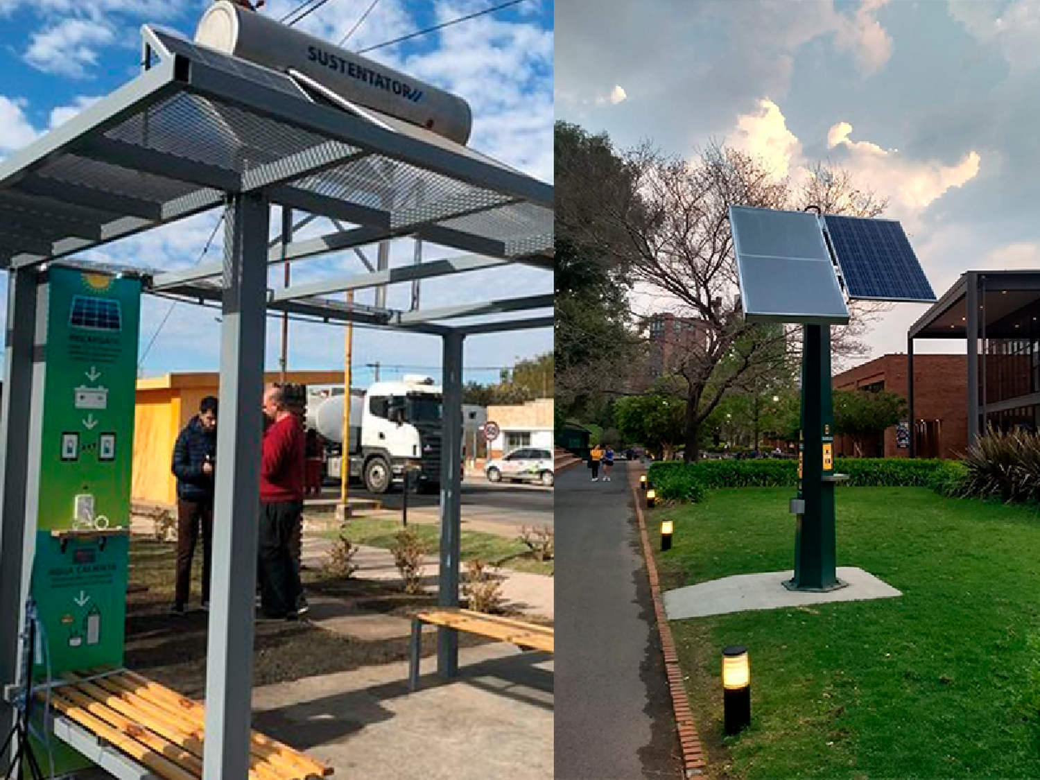 Presentan proyecto para recargar el celular y obtener  agua caliente gratis en la Plaza Cívica 