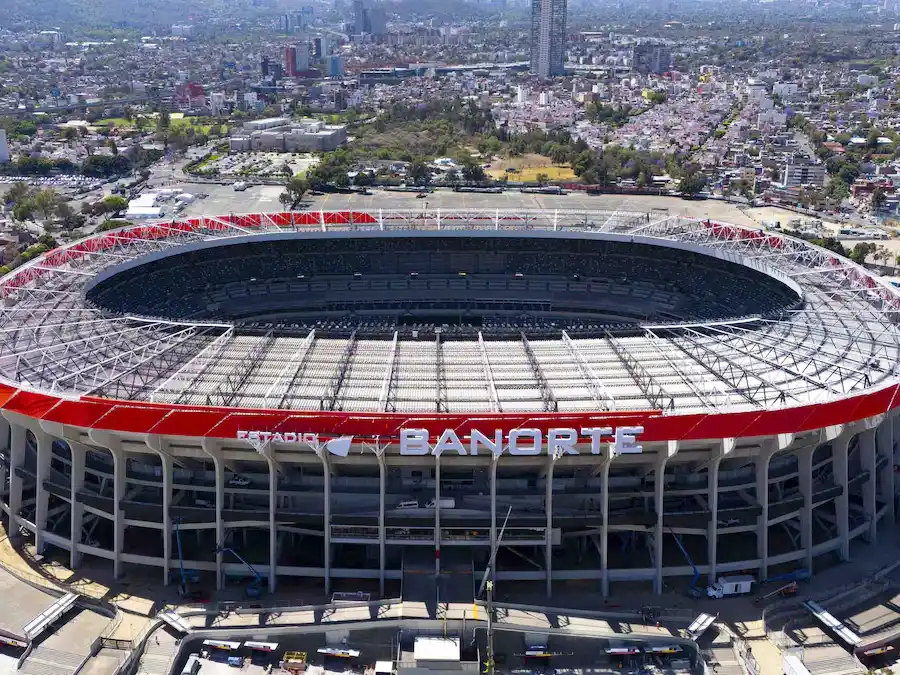 El estadio Azteca, sede del juego inaugural del Mundial 2026 entre México y Sudáfrica. Foto: Redes