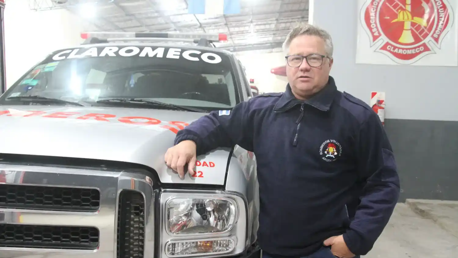 Roberto Bancur, jefe del Cuerpo Activo de Bomberos Voluntarios de Claromecó