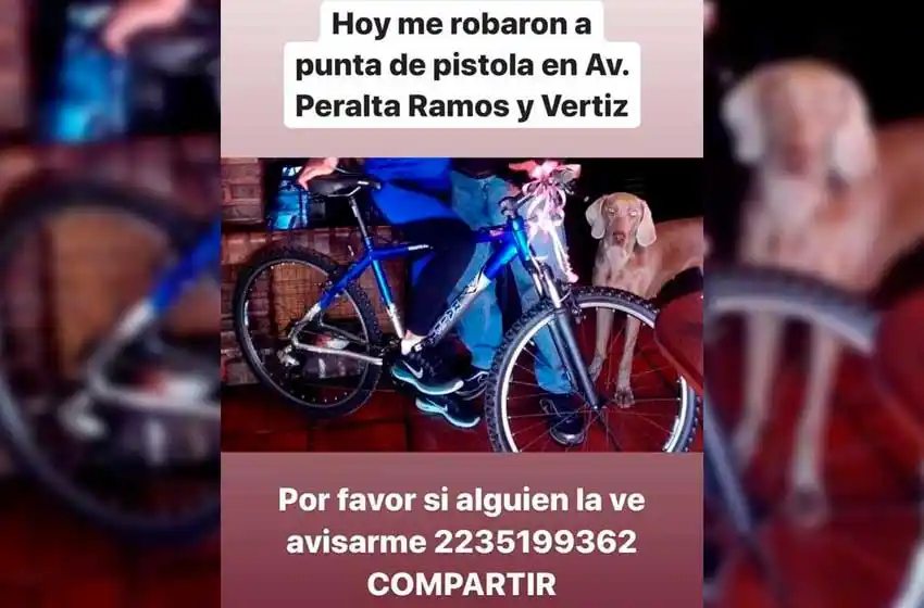 Visitó a su madre enferma, le robaron la bicicleta a punta de pistola y pide ayuda