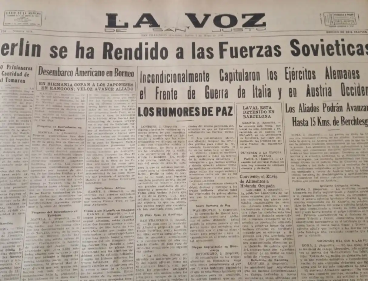 Las páginas de LA VOZ DE SAN JUSTO en 1945