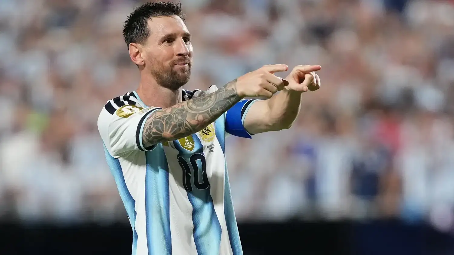 Lionel Messi durante el partido de Argentina contra Argelia.