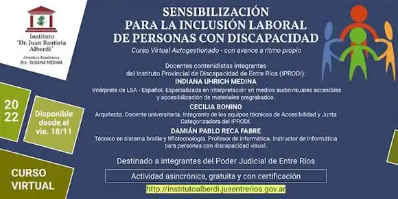 Curso virtual de  sensibilización para la  inclusión laboral de  personas con discapacidad