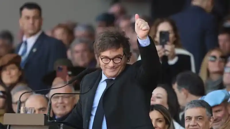 El presidente ayer, en La Rural.