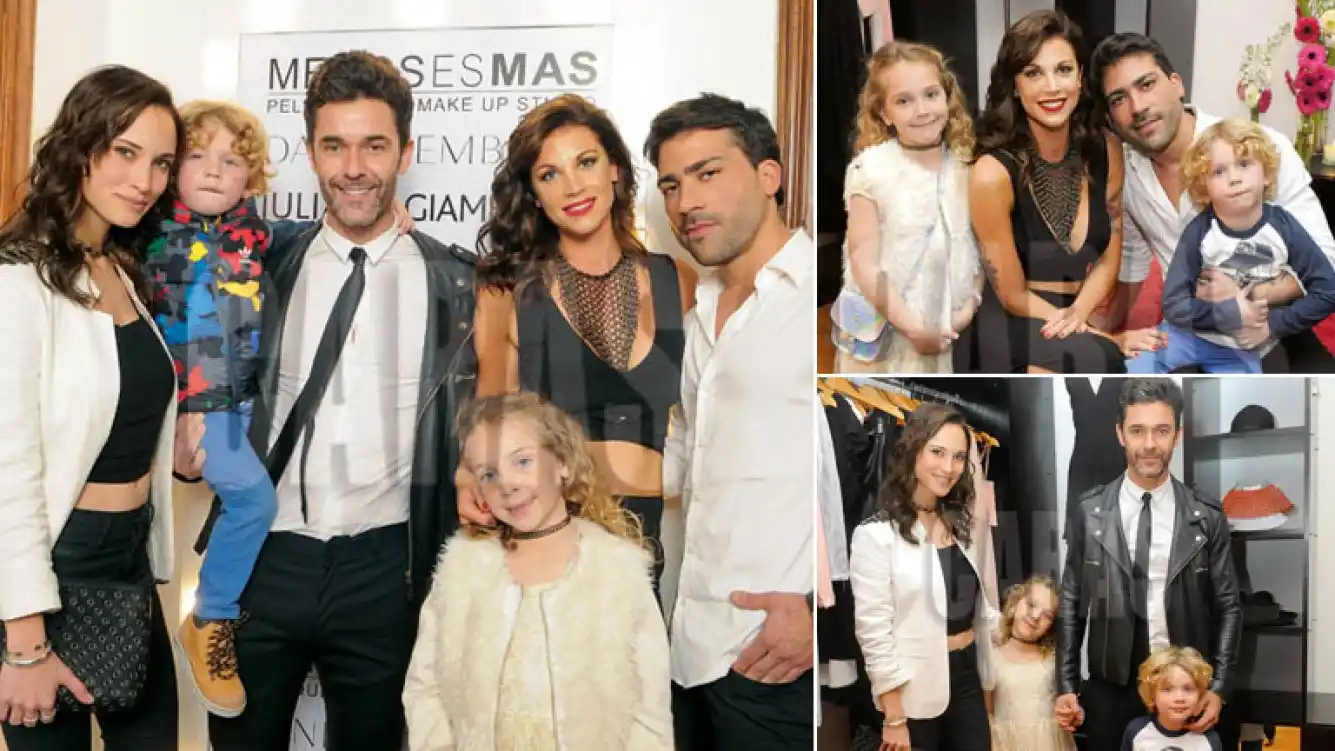 Mariano Martínez y Juliana Giambroni, juntos con sus hijos… ¡y sus actuales parejas!