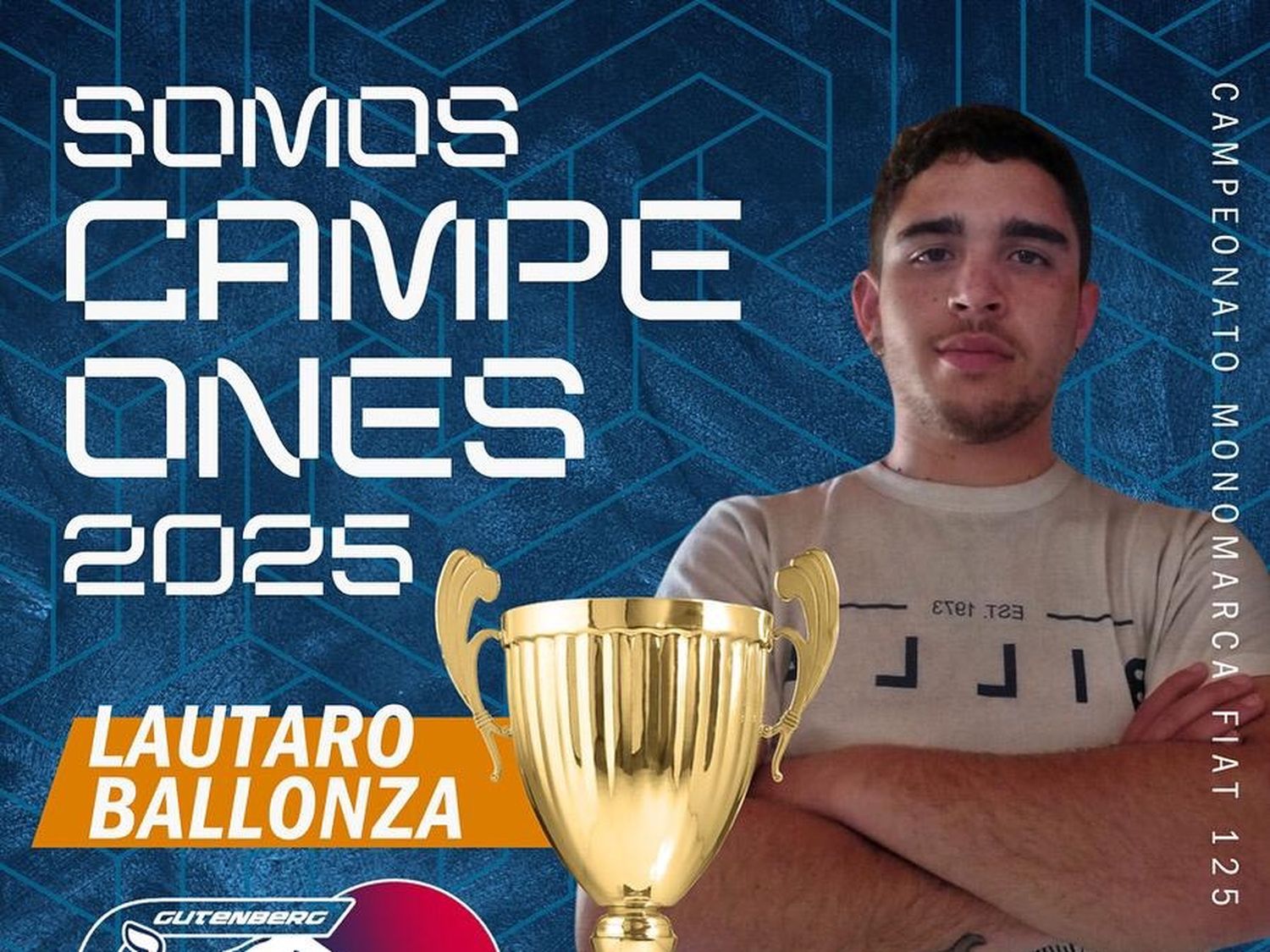 Lautaro Ballenza, piloto del equipo venadense campeón nacional.