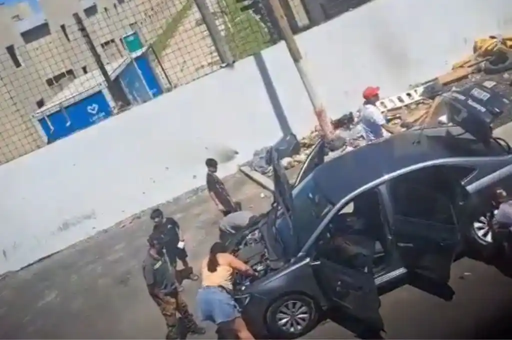 Delincuente desarmaron un auto en segundos