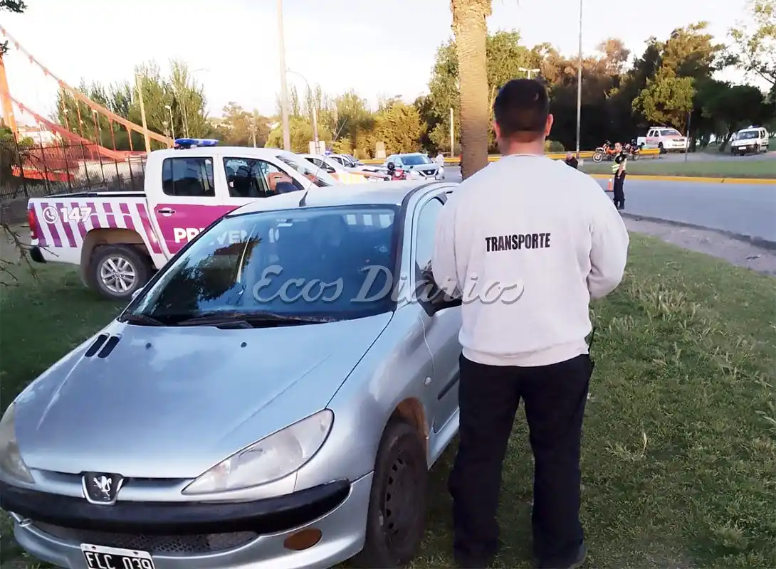 Uber interceptado en zona del Puente Colgante