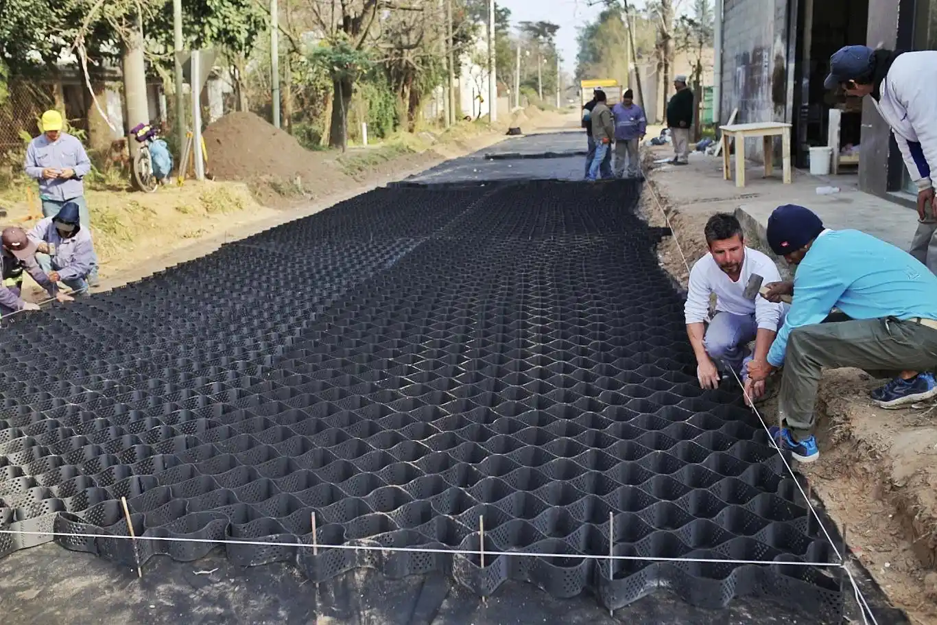 Avanza la colocación de geoceldas en Colastiné