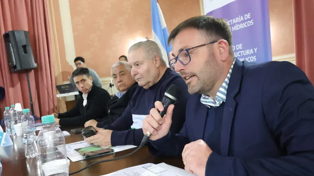 Bouvier en primer plano. Luego aparecen Alessandro, Salazar y Costamagna. El Comité analizó el futuro escenario climático.