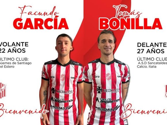 9 de Julio suma a Tomás Bonilla y Facundo García para reforzar el ataque y la defensa