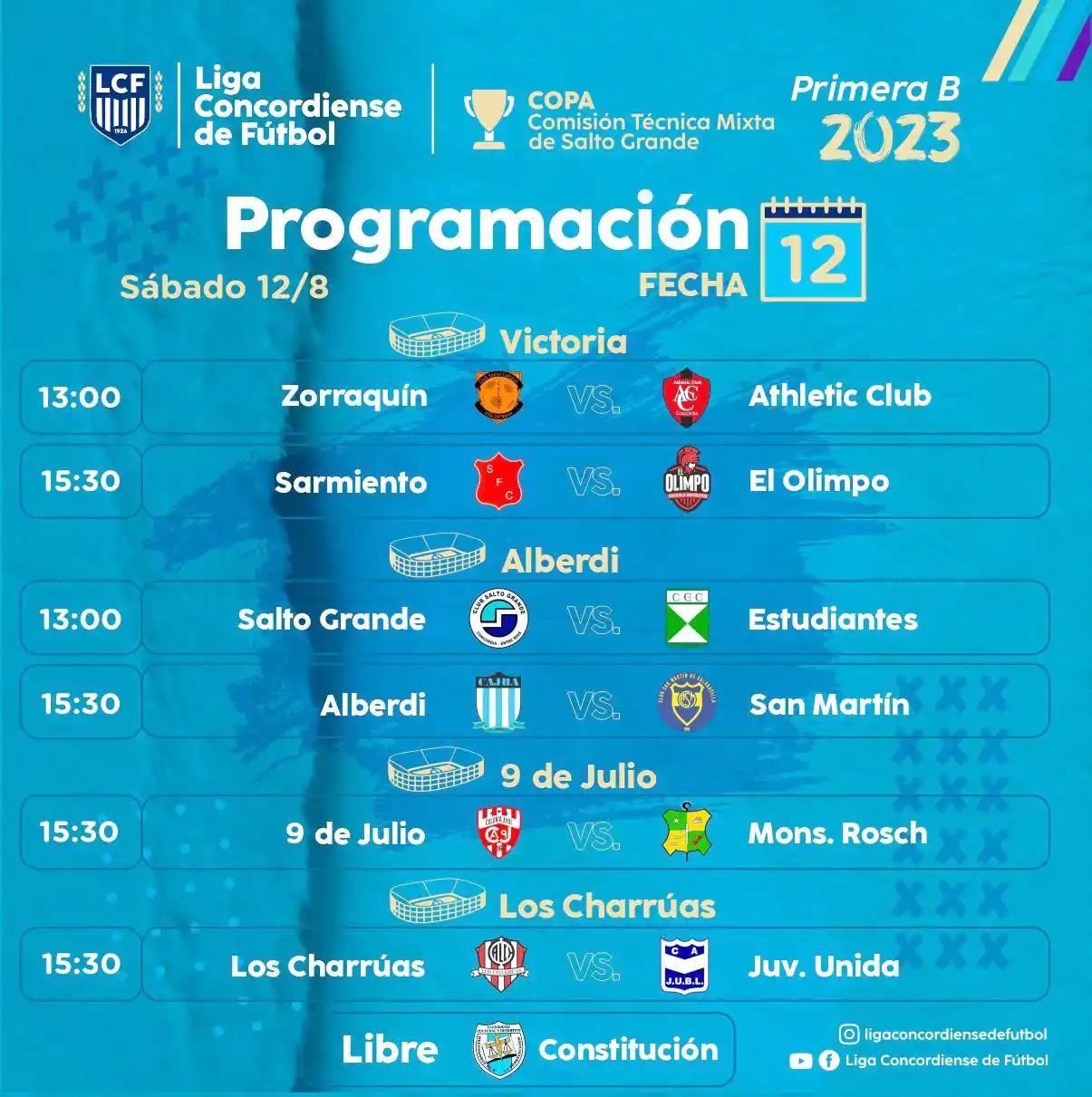 Hoy sábado se juega la 12ª de la Primera «B»