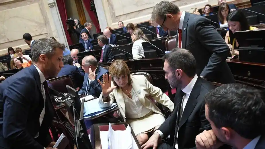 Patricia Bullrich durante una sesión en el Senado. El oficialismo impulsa el tratamiento de la reforma laboral el 11 de febrero. (Foto: Comunicación Senado)