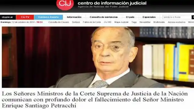 Falleció el juez de la Corte Suprema Enrique Petracchi