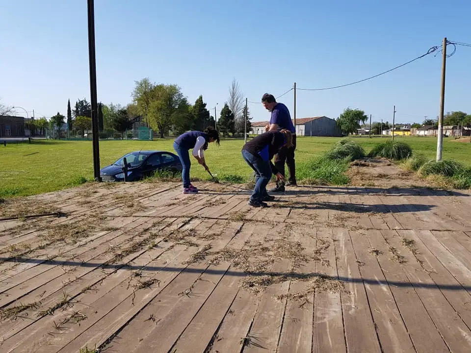 Trabajos en el predio de la Fiesta de la Soga Gaucha