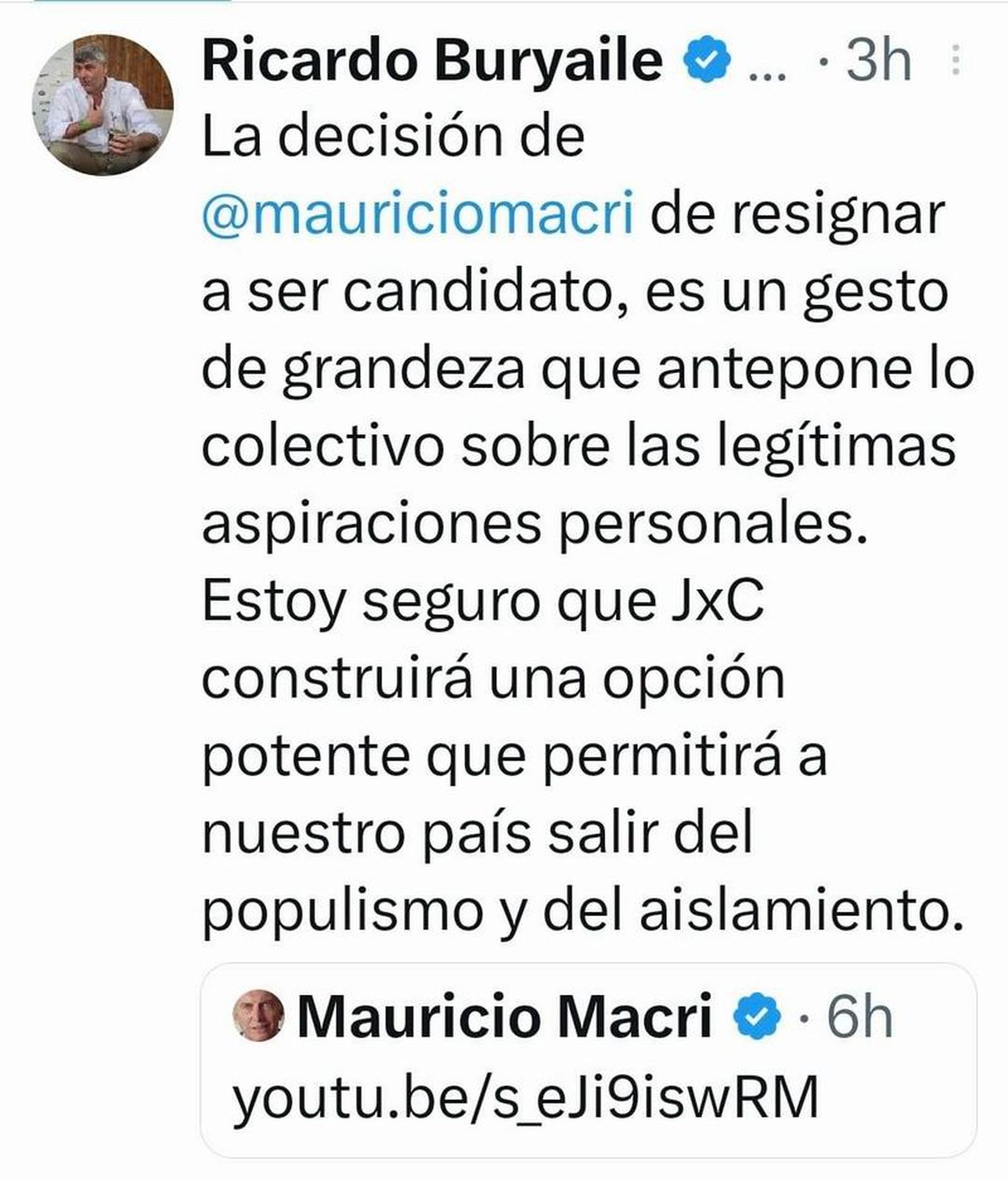 Mauricio Macri anunció que no será candidato