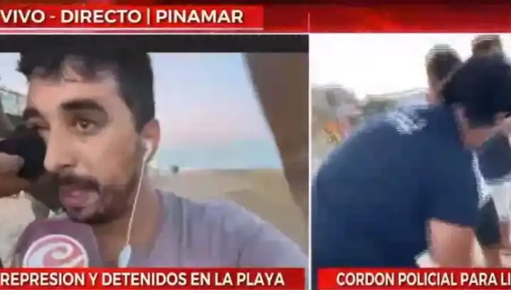 Sigue el descontrol en la costa: En una playa de Pinamar hubo piñas y hasta agredieron a un notero de Crónica en vivo