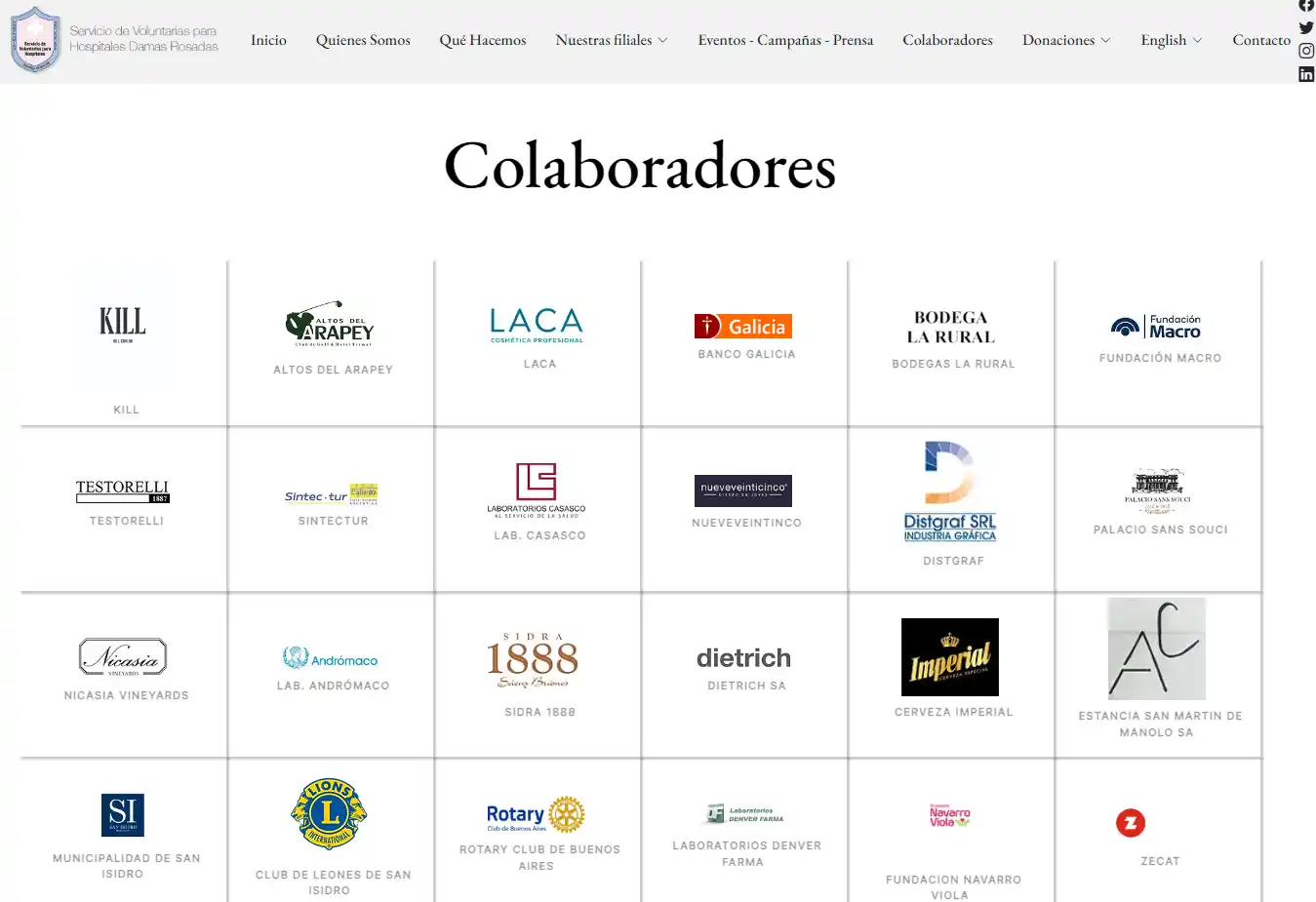 Colaboradores de las Voluntarias Damas Rosadas.
