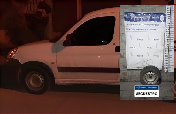 Robaron una rueda de auxilio en el centro y los detuvieron