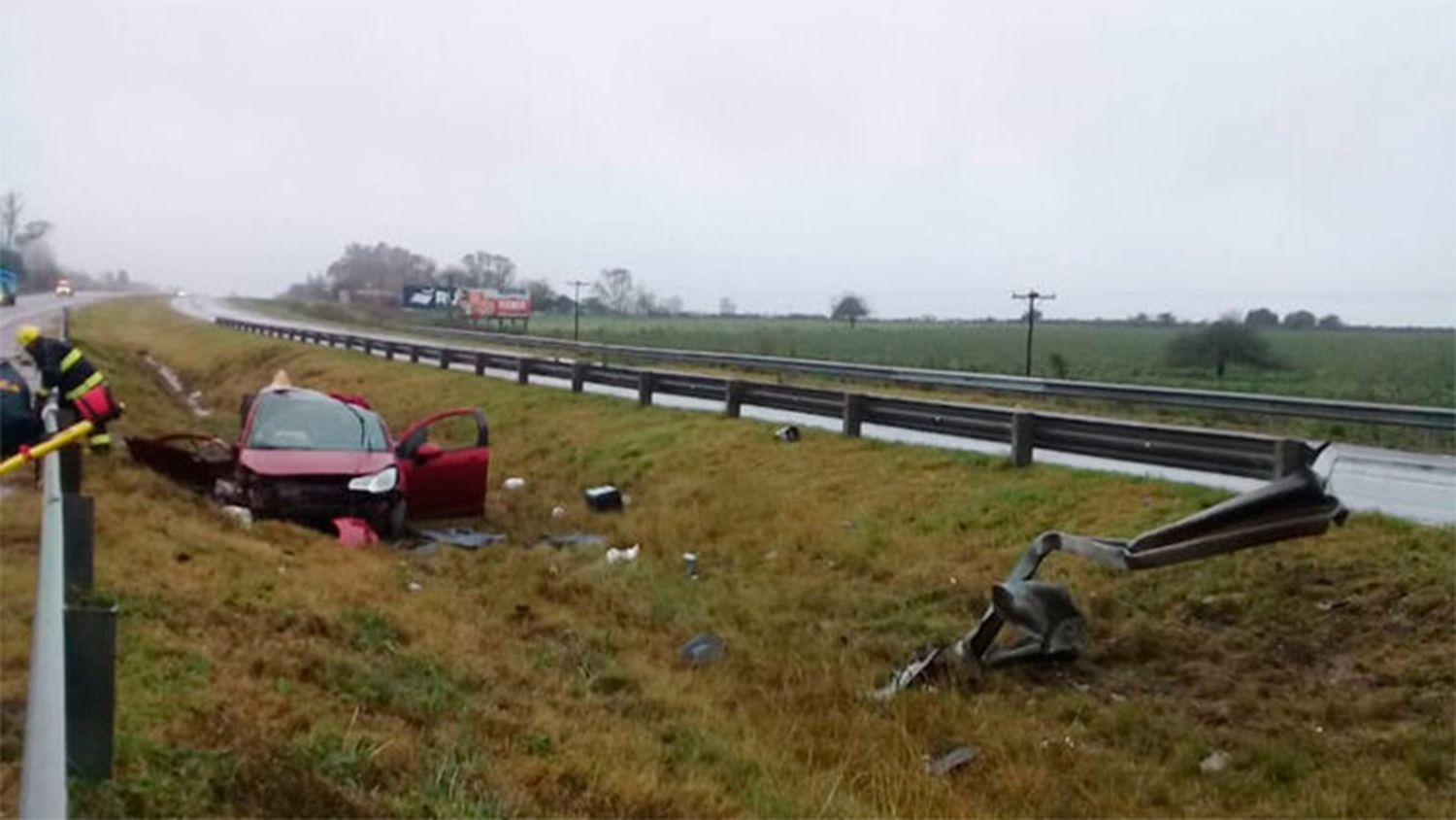 Autovía Artigas : volcaron y terminaron en el hospital