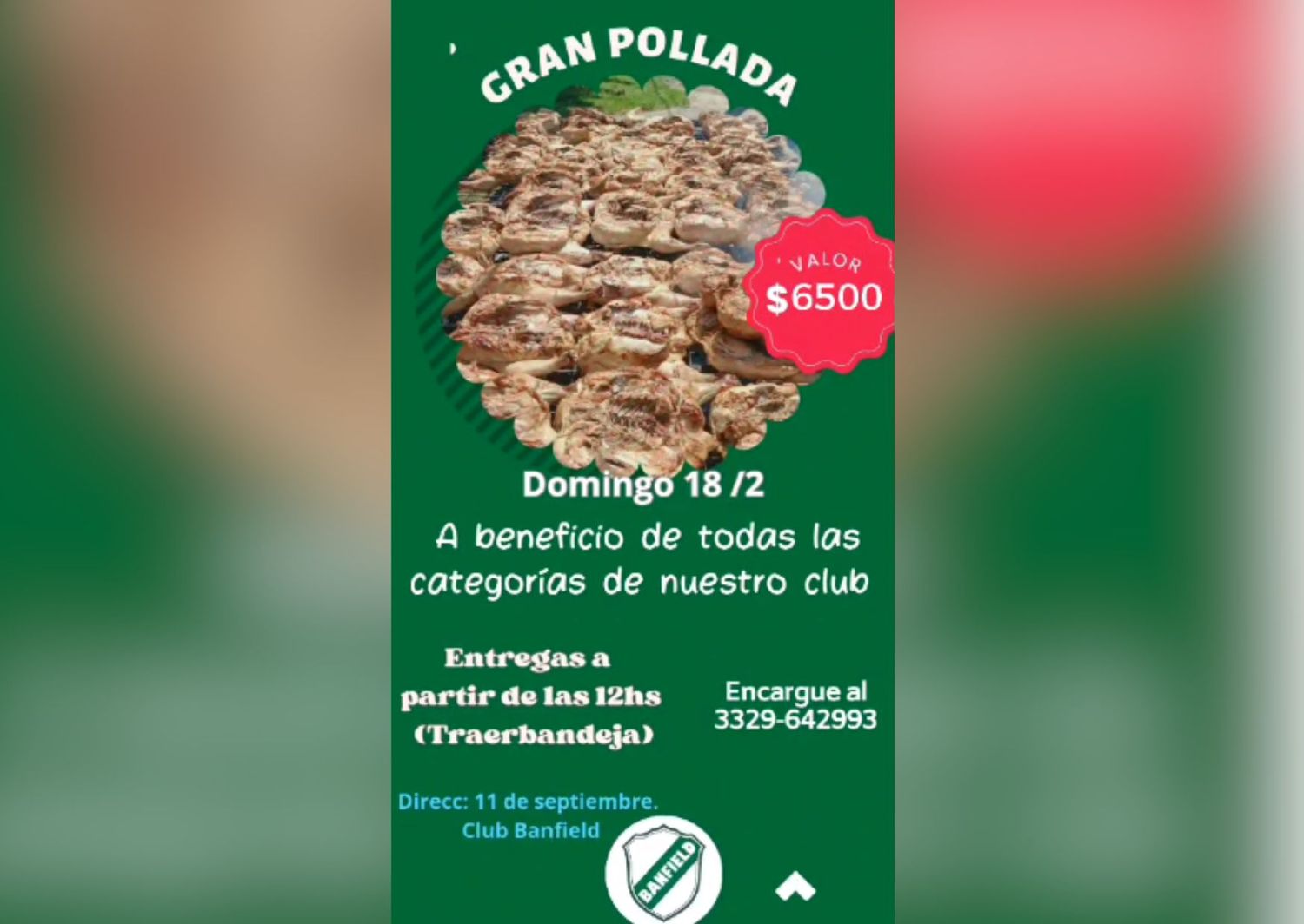 Gran pollada a beneficio del Club Banfield