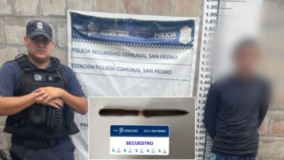 Delincuente con antecedentes aprehendido con un arma blanca