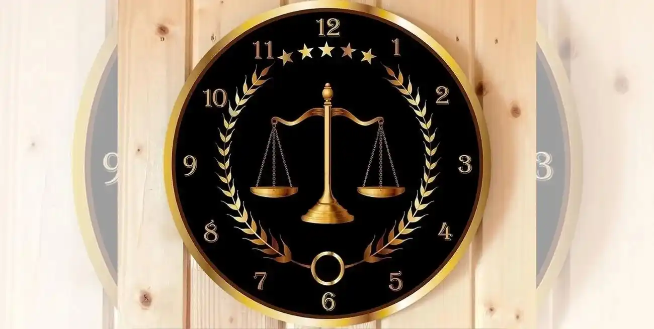 Un reloj que no puede marcar el paso de las horas. Es una buena imagen para reflejar los "tiempos" de una Justicia que se toma su tiempo, poniendo a prueba a las personas que deben afrontar alguna instancia judicial.