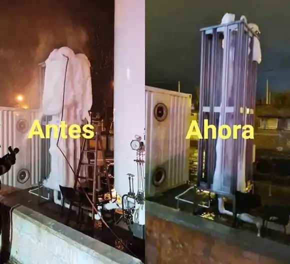 Bomberos Voluntarios de Concordia tuvieron que descongelar  sistema de oxígeno