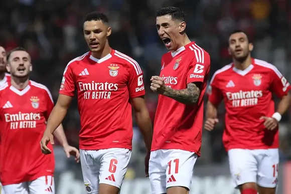 Di María volvió a marcar un doblete y Benfica es escolta en la Liga de Portugal
