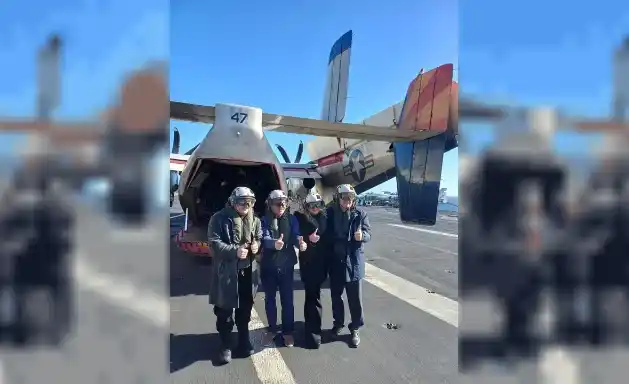 El presidente Javier Milei y el portaaviones norteamericano.
Foto: Agencia NA/ Presidencia de la Nación.