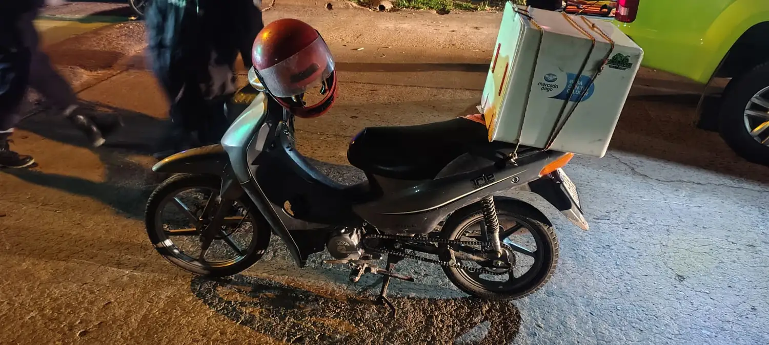 La motocicleta involucrada en el accidente.