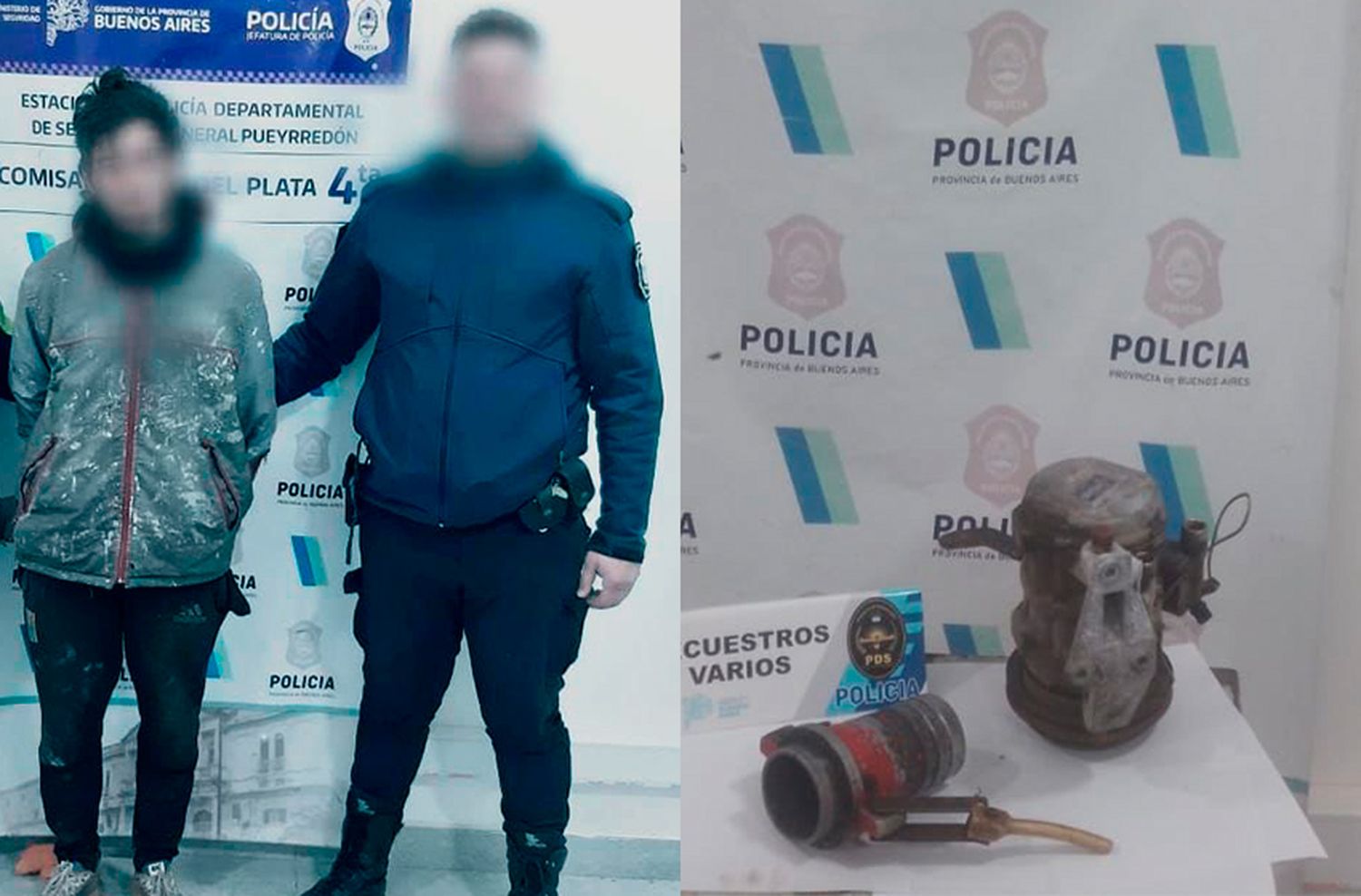 Lo atrapan con una bomba de agua en la mano