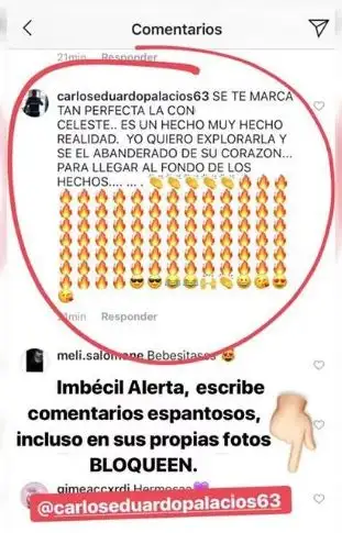 Celeste Cid escrachó a un seguidor que se desubicó mal en una de sus fotos