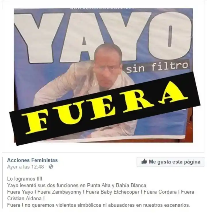 Escracharon a Yayo y lo obligaron a cancelar dos shows