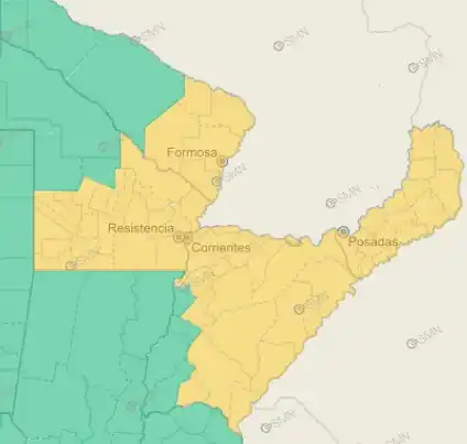Alerta amarrilla por tormentas para varias localidades formoseñas