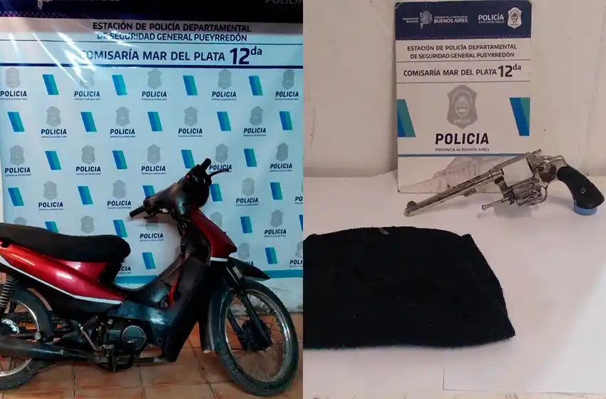 Atrapan a dos hombres en una moto: tenían un arma y pasamontañas