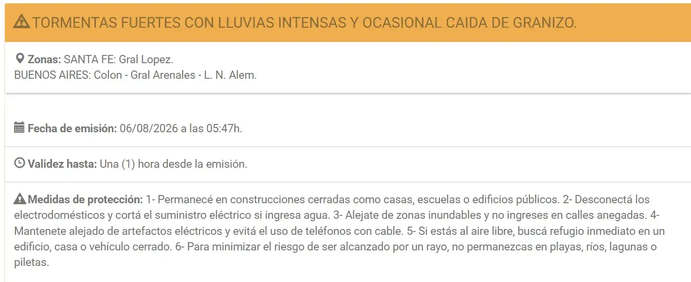 Alerta tormenta