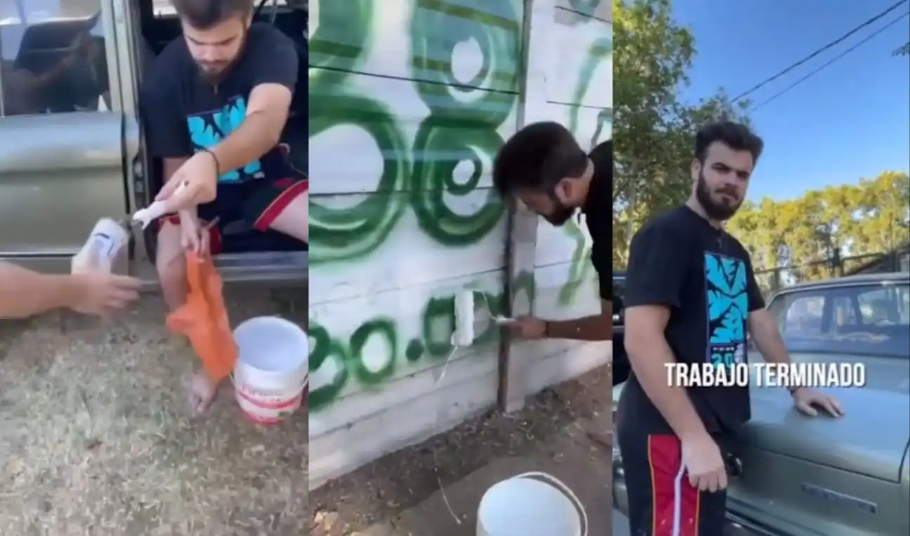 Las pintadas fueron hechas en el Jockey Club de San Isidro.