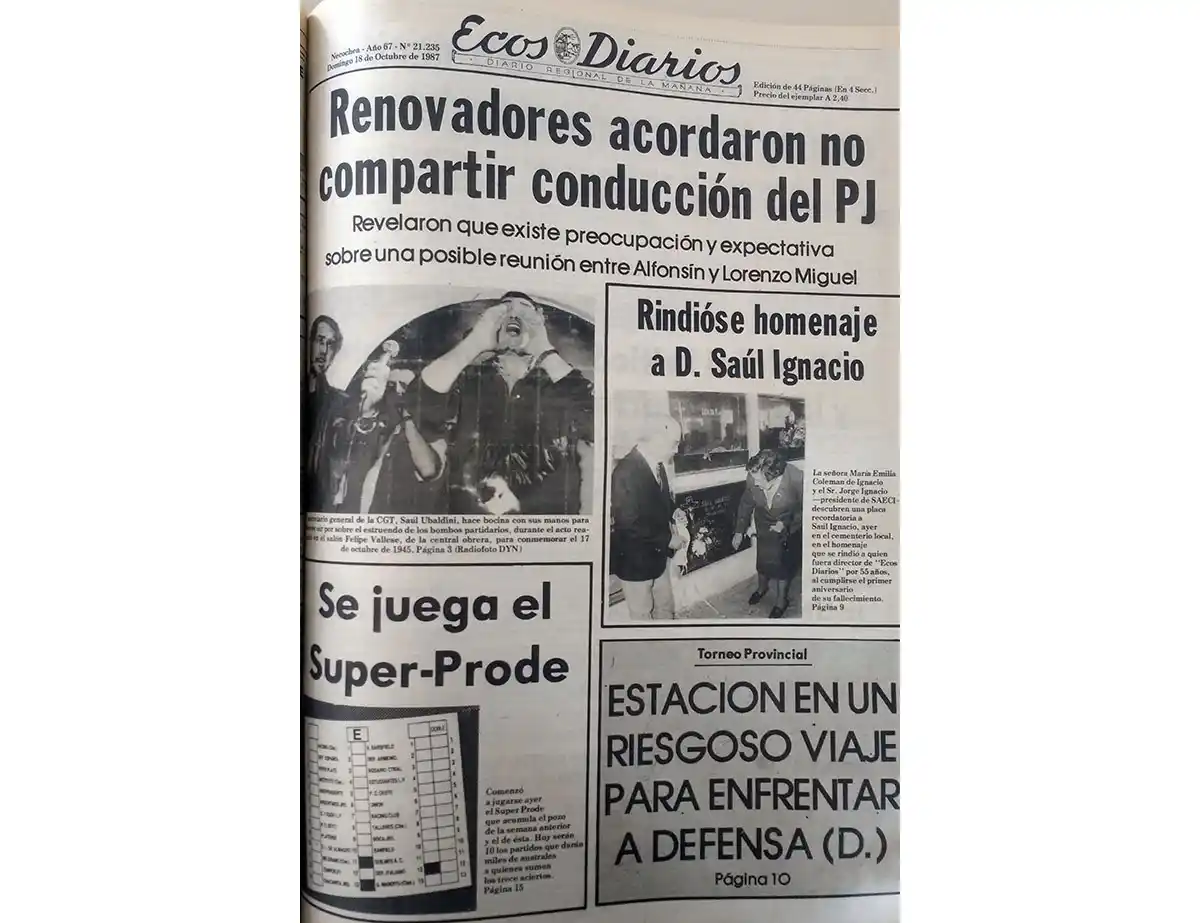 Domingo 18 de octubre de 1987