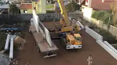 Comenzó el trabajo de montaje de la estructura del complejo de piletas en el CEF 42